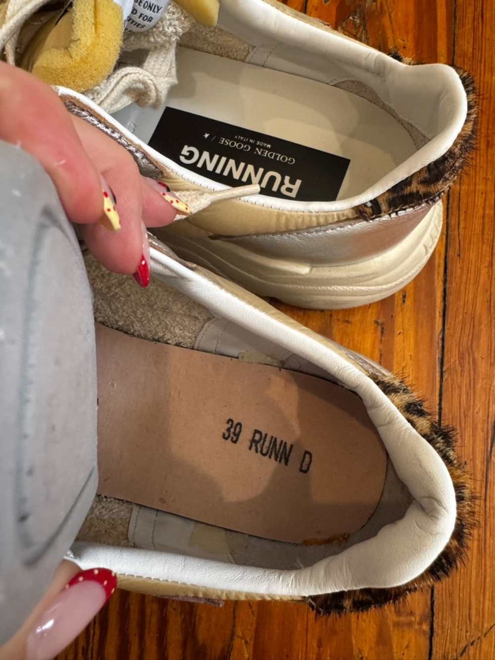 Golden Goose Women's Metallic Silver Fashion Running Sole  with Pink Star Accent - Picture 7 of 8